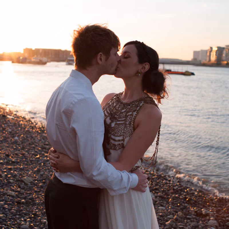 The Bride and Groom photo shot at dusk by Leeds Wedding Photographer