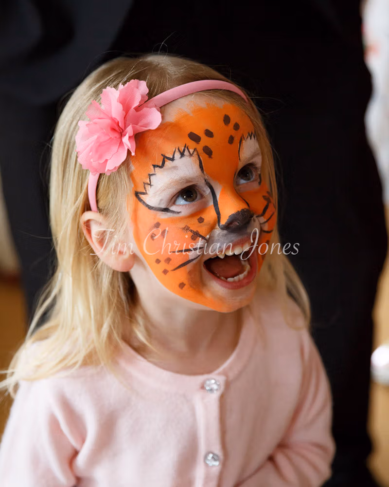 Leeds Wedding Photographer captured lion face make up, definitely a great children's  at  idea at a wedding