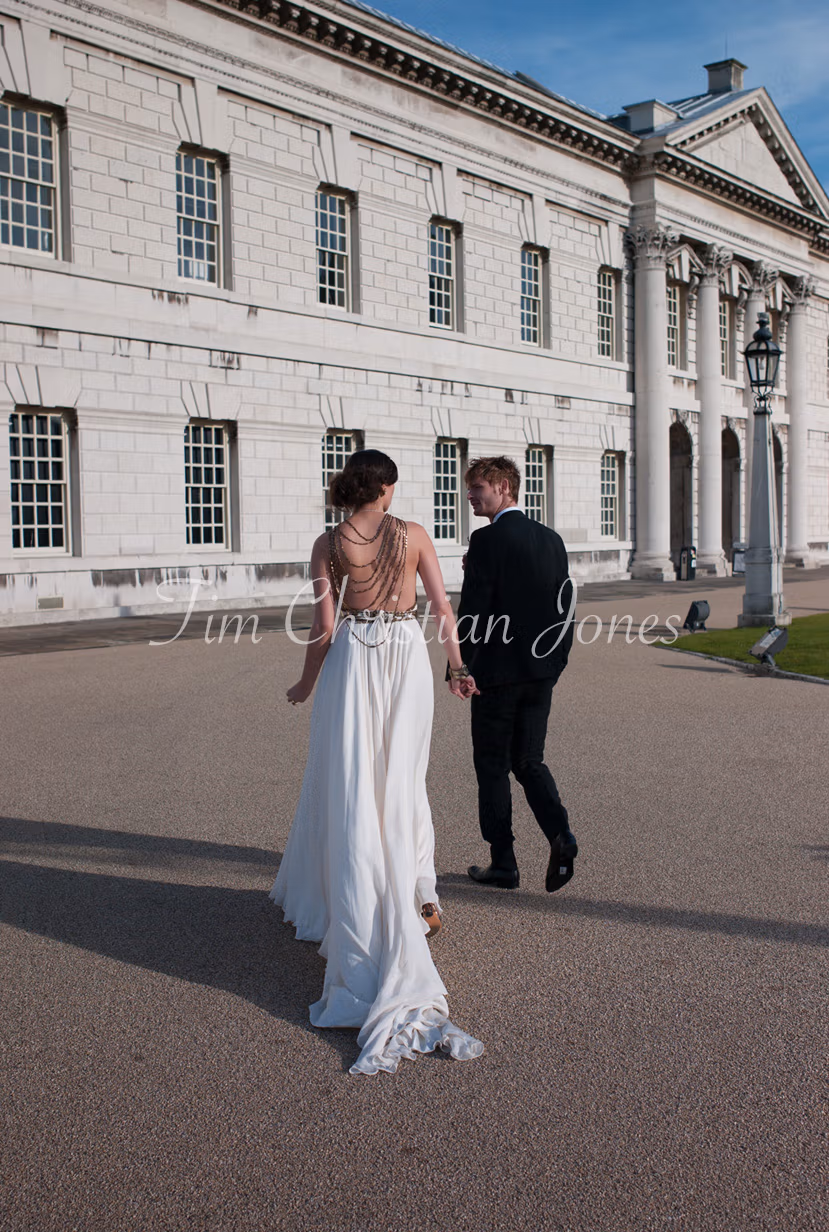 Kat and Jamie candid wedding moment at Trafalgar Tavern Greenwich