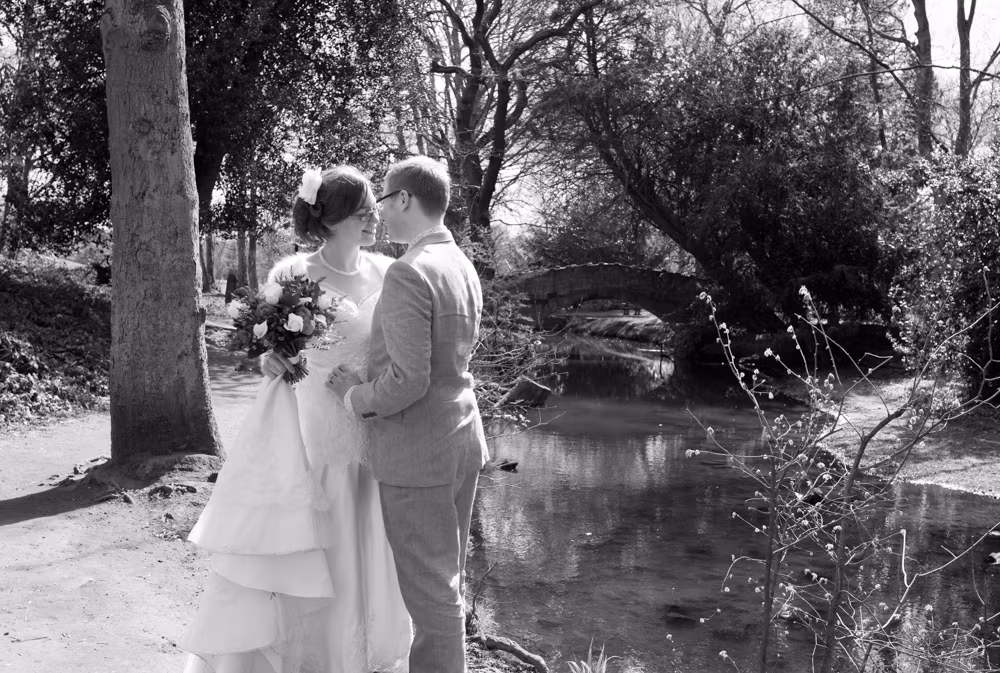 Weetwood Hall Hotel Wedding Photographer - Couple Portrait at Golden Acre Park