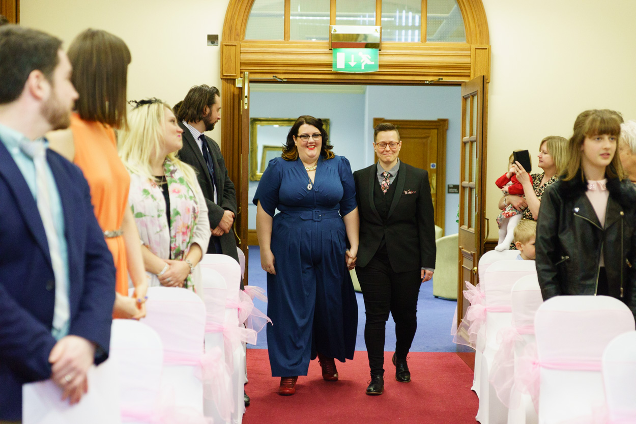 Lizzie and Tamara beginning their aisle walk together