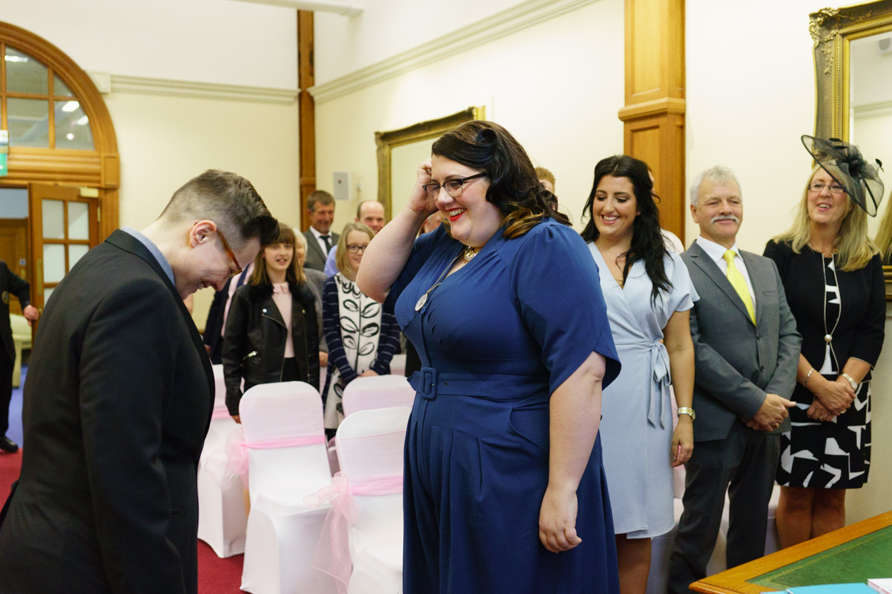 Lizzie and Tamara standing together at the front during the ceremony