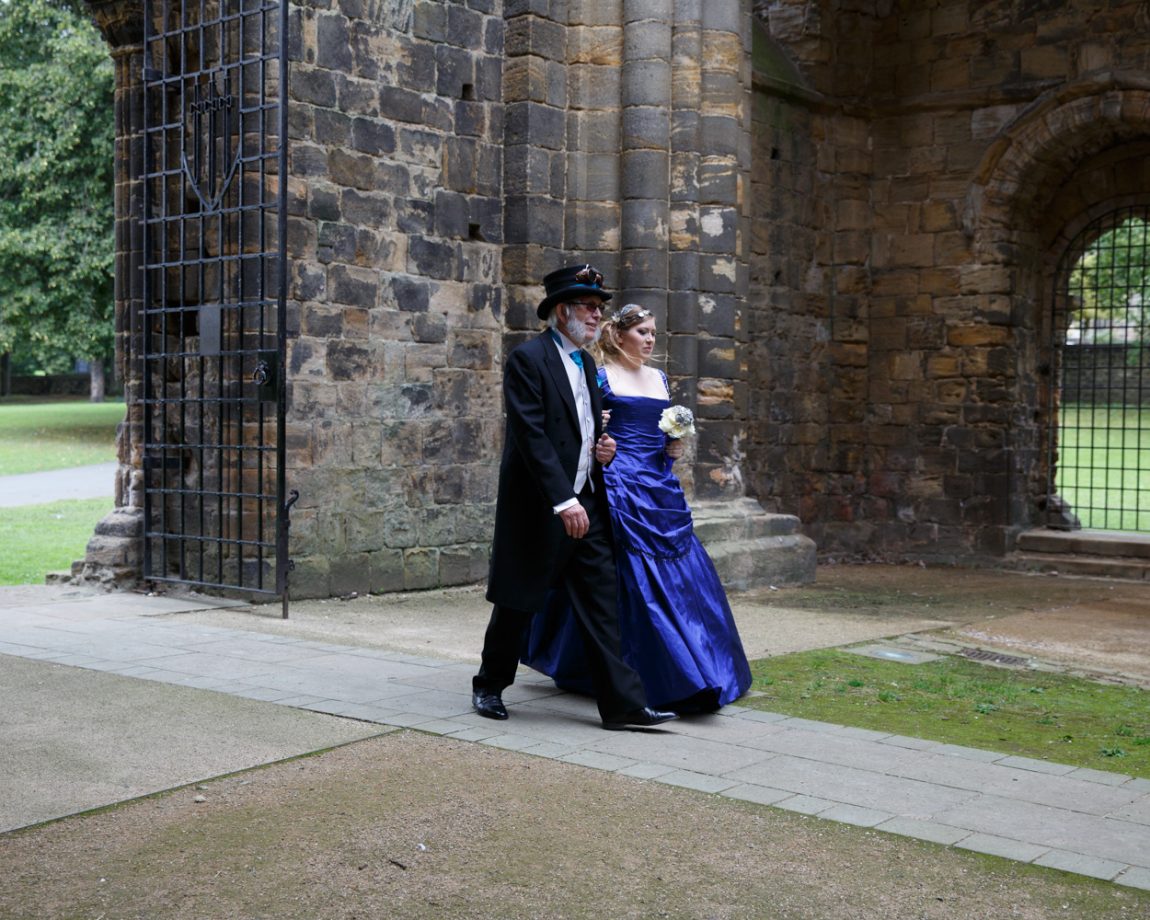 027 drama of a bride in blue kirkstall abbey wedding linsey and chris