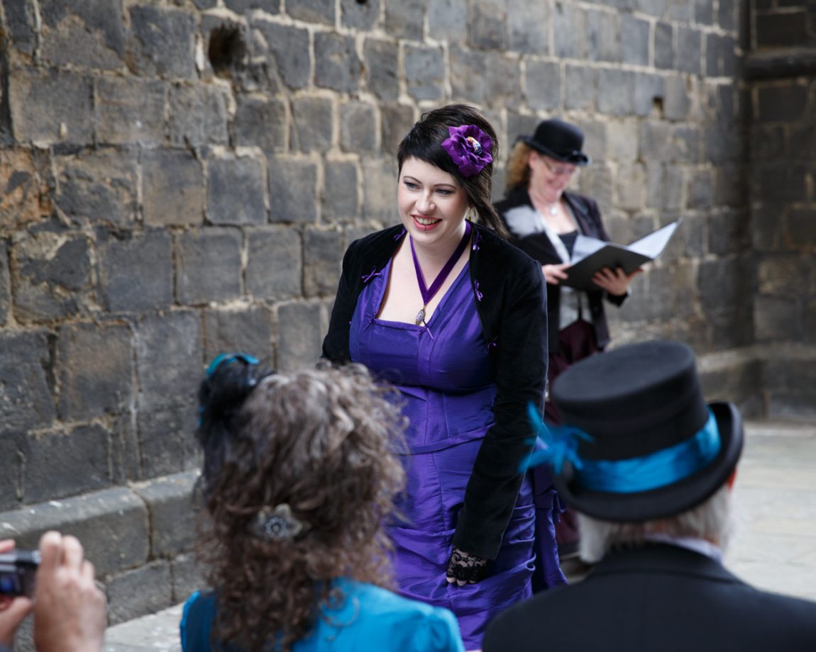 036 smiles and relief on completing her reading kirkstall abbey wedding linsey and chris