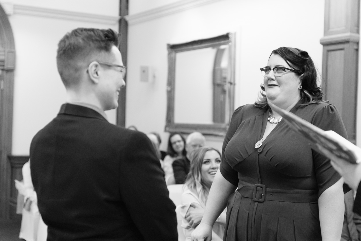 Lizzie taking a quiet breath during the ceremony
