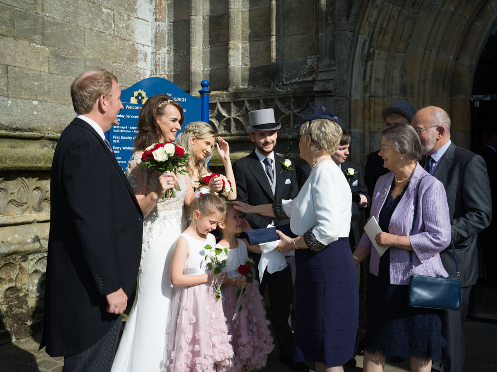 042 bolton priory couple greet guests alison liam