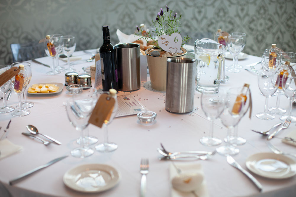 Wedding breakfast table with little details