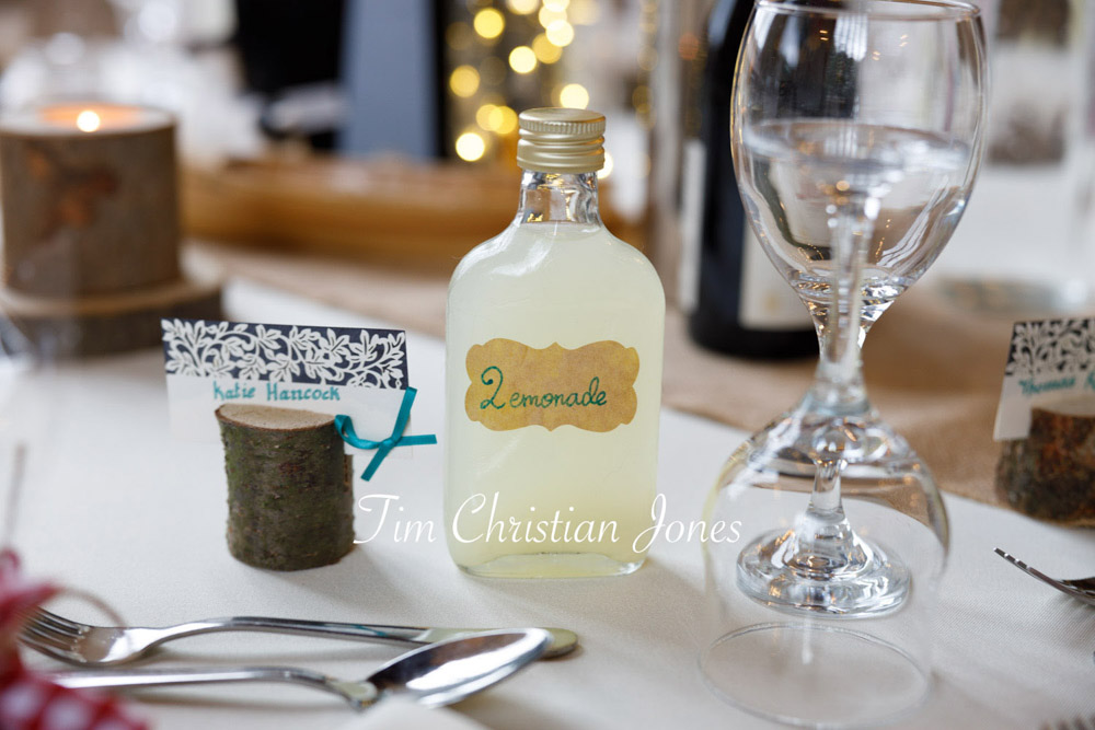 Natural detail of homemade lemonade at romantic Yorkshire wedding.