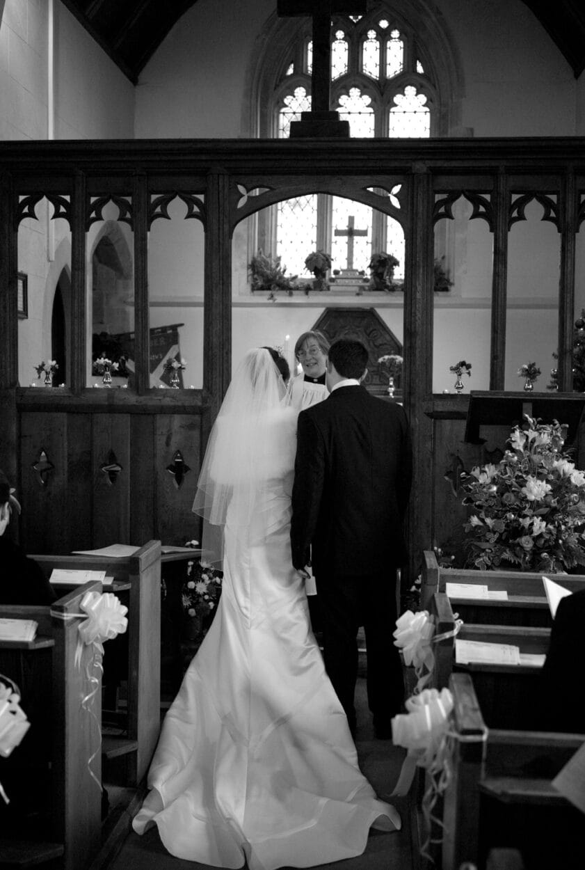The blessing continues at the front of the church.