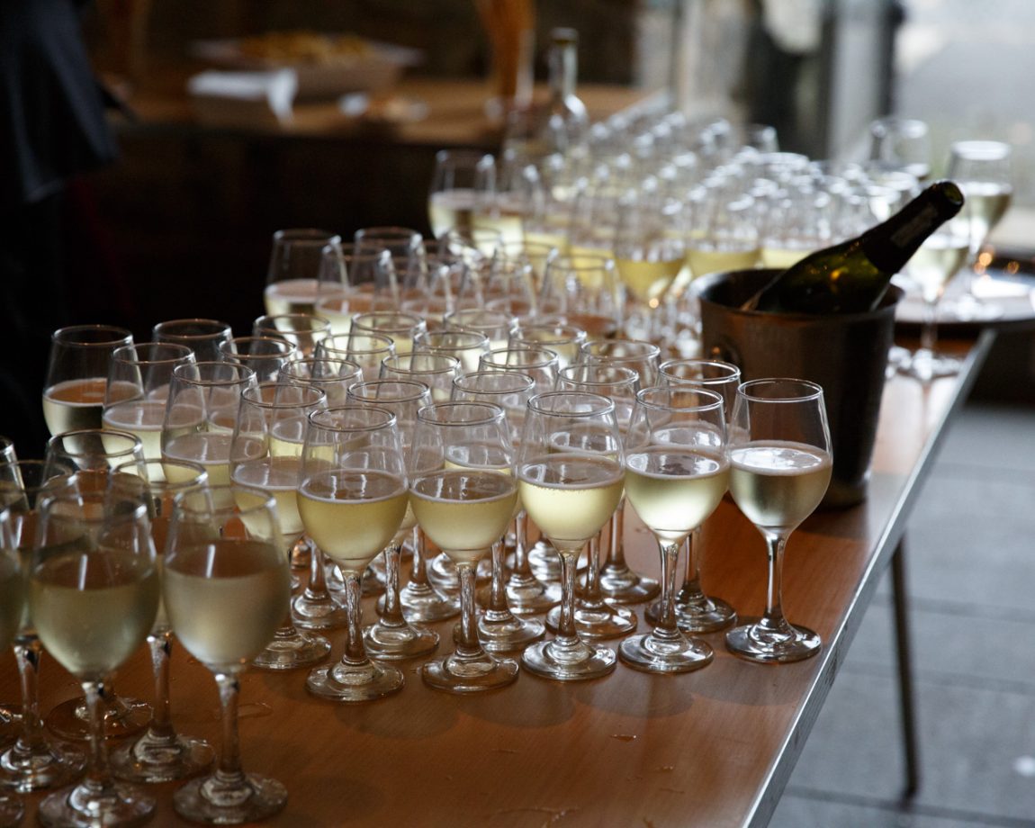 064 champagne set for the guests kirkstall abbey wedding linsey and chris