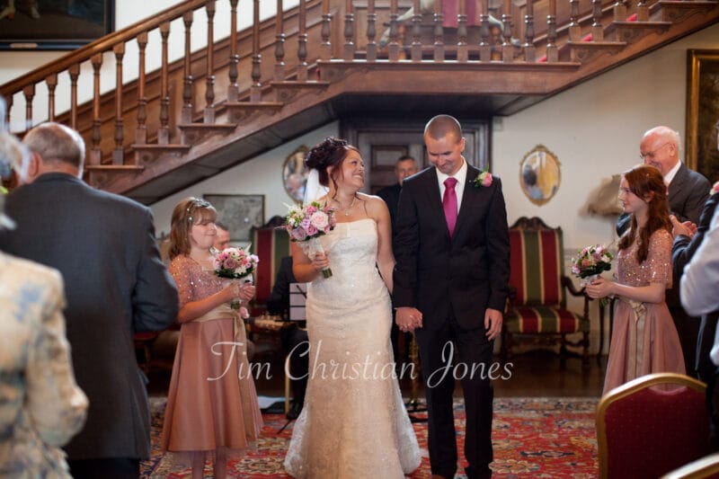 064 couple walk down aisle walcot hall wedding ella and alex