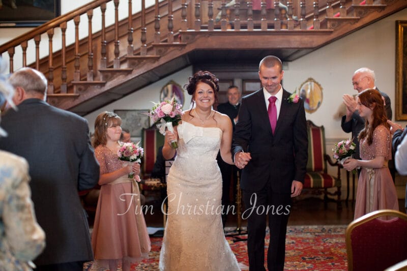 065 couple walk down aisle walcot hall wedding ella and alex