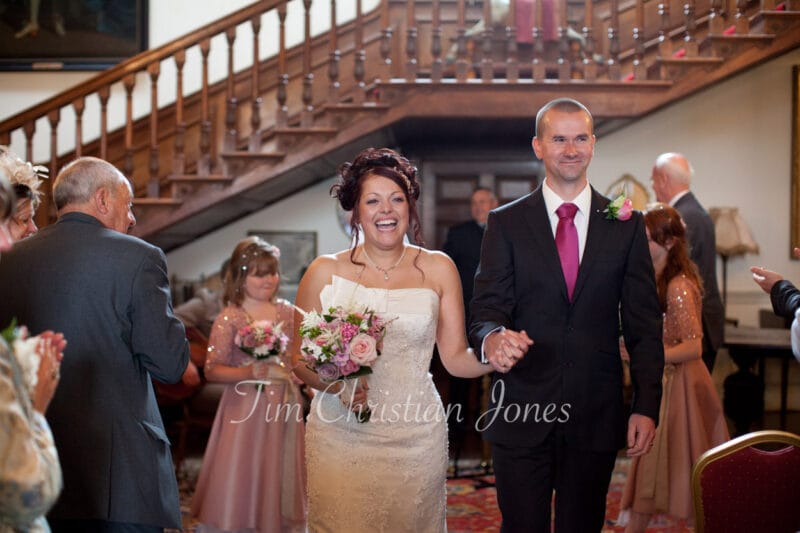 066 couple walk down aisle walcot hall wedding ella and alex