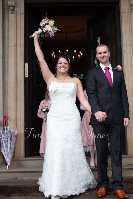 068 couple walk down aisle walcot hall wedding ella and alex