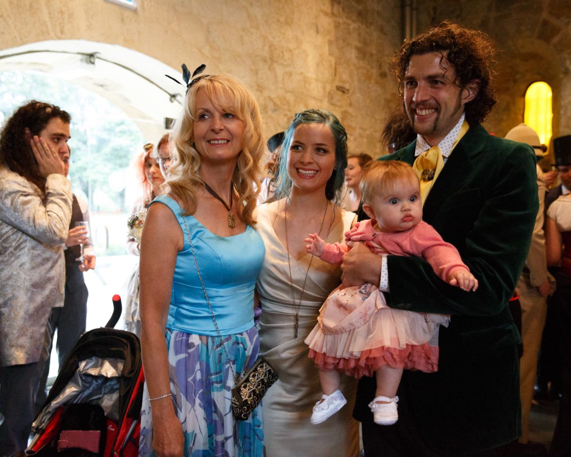 072 family pose for a photo kirkstall abbey wedding linsey and chris