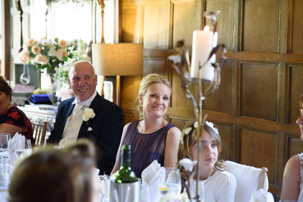 Lisa’s sister gives a soft smile to the camera during the speeches.