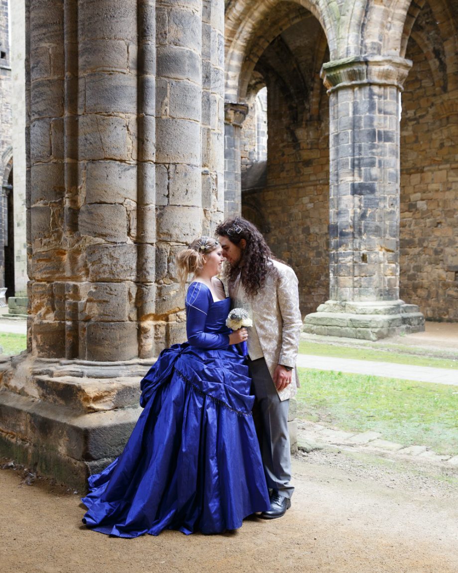 081 couple portrait nose to nose kirkstall abbey wedding linsey and chris