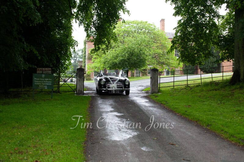 088 wedding car group photo walcot hall wedding ella and alex