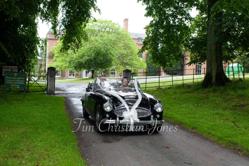 089 wedding car group photo walcot hall wedding ella and alex