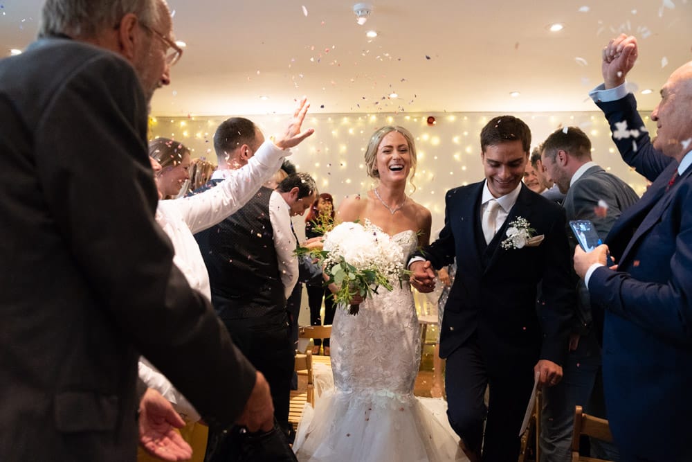 095 chilli barn otley couple exit confetti helen adam