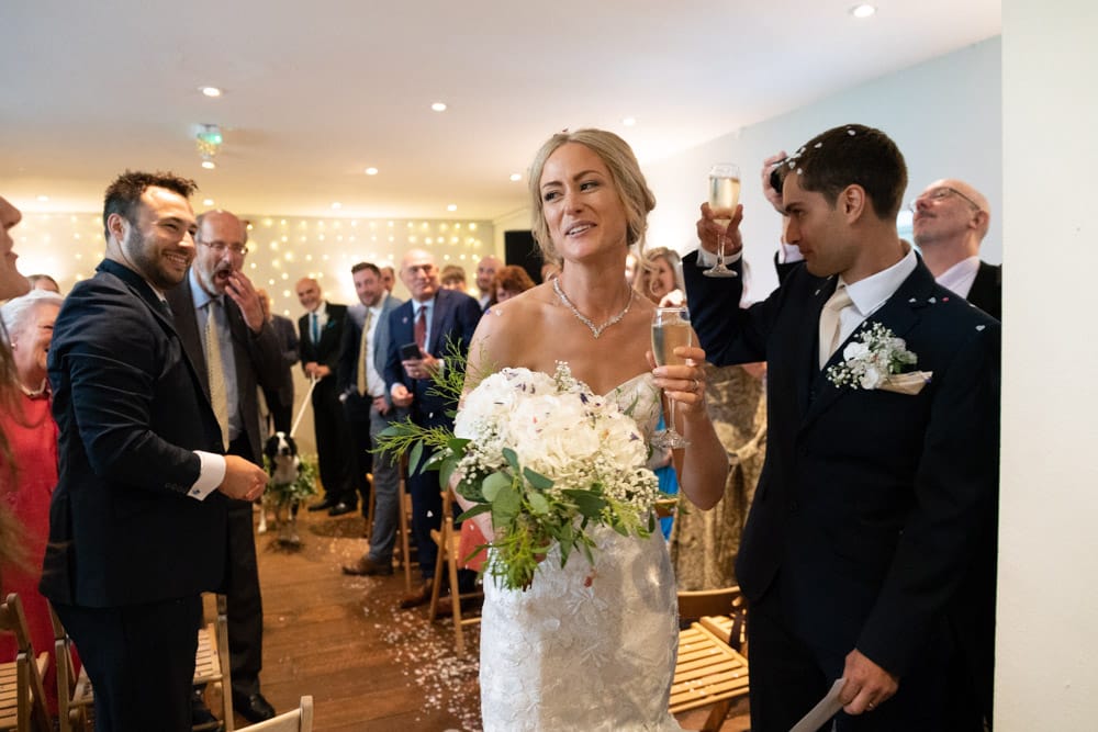 101 chilli barn otley couple exit confetti helen adam