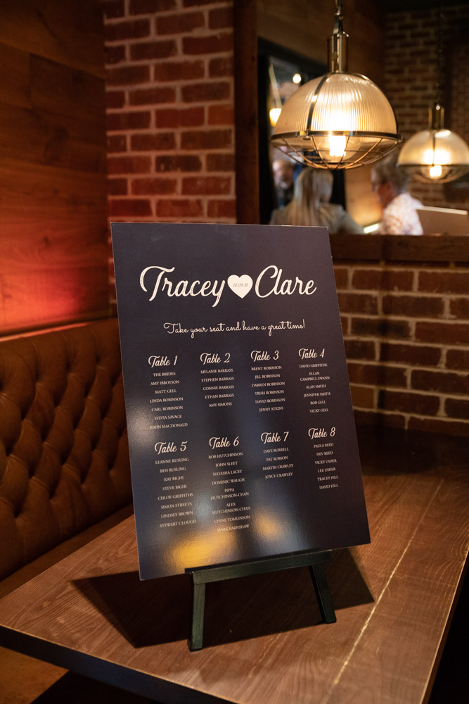 Clare & Tracey’s elegant Fazenda wedding seating plan