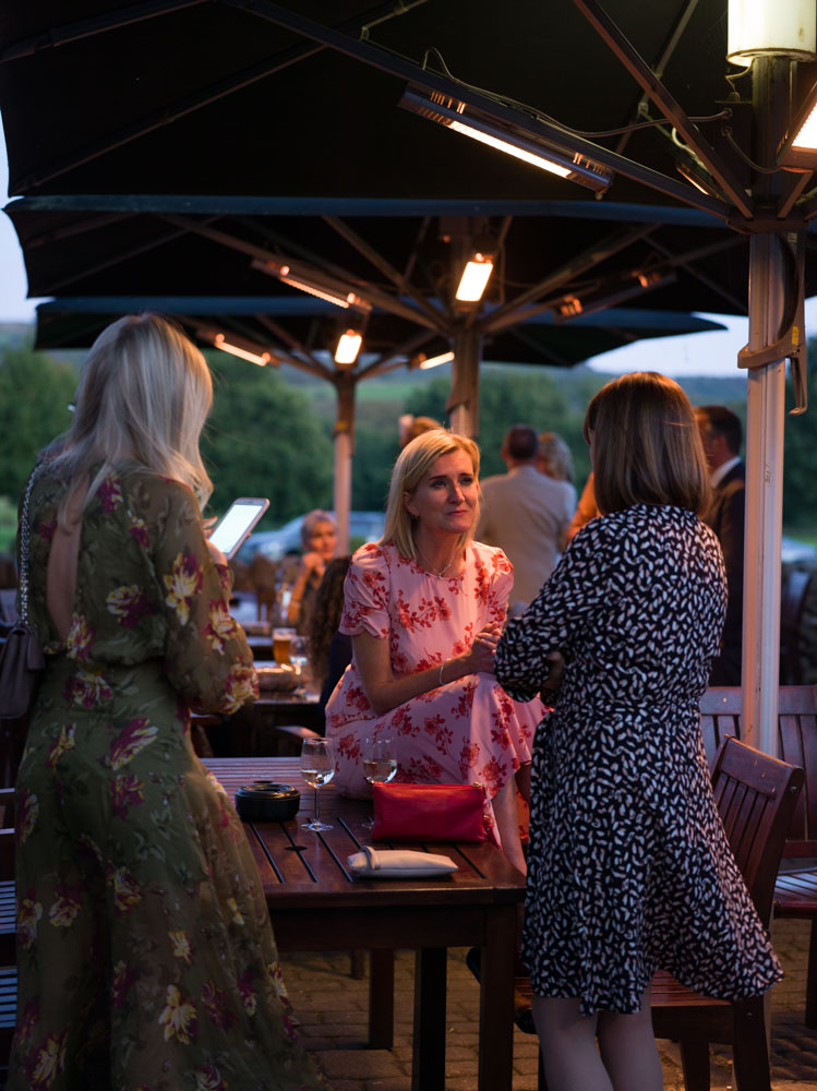 120 devonshire arms guests outside drinks umbrellas alison liam