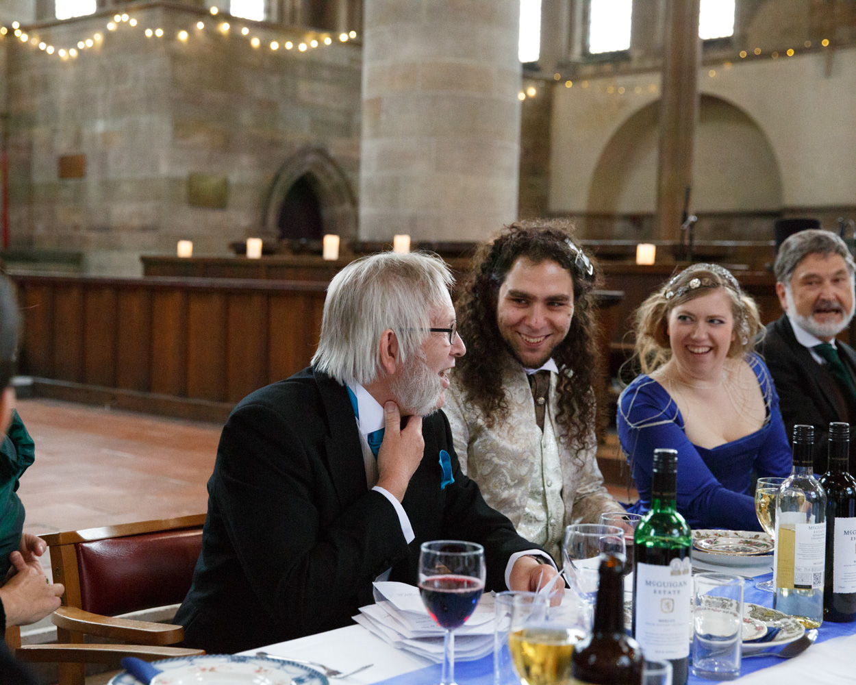 The bride’s father delivers his speech to the room