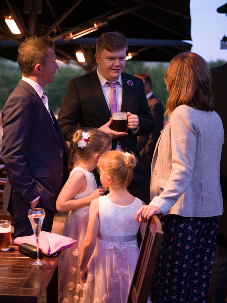 121 devonshire arms guests outside drinks umbrellas alison liam