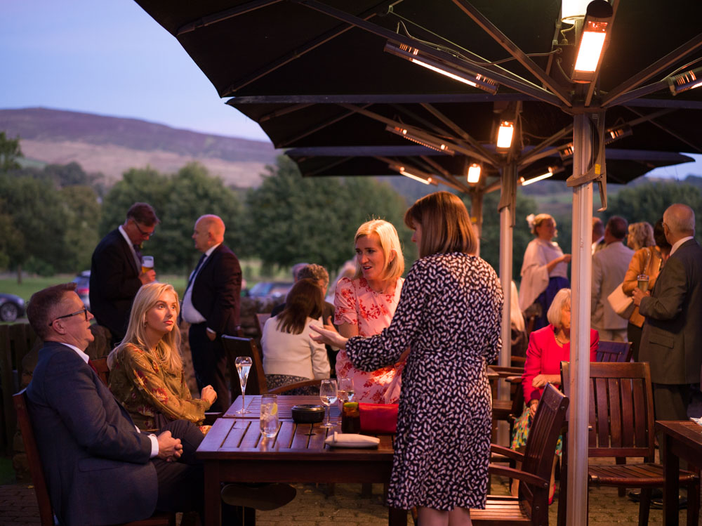 123 devonshire arms guests outside drinks umbrellas alison liam