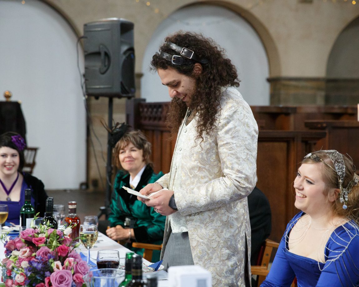 133 groom smiles looking down at his speech left bank leeds wedding reception linsey and chris