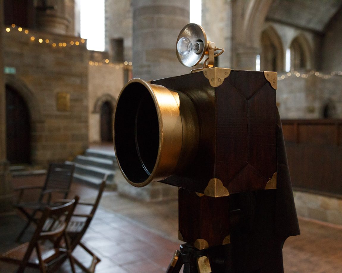 149 vintage mock up camera left bank leeds wedding reception linsey and chris