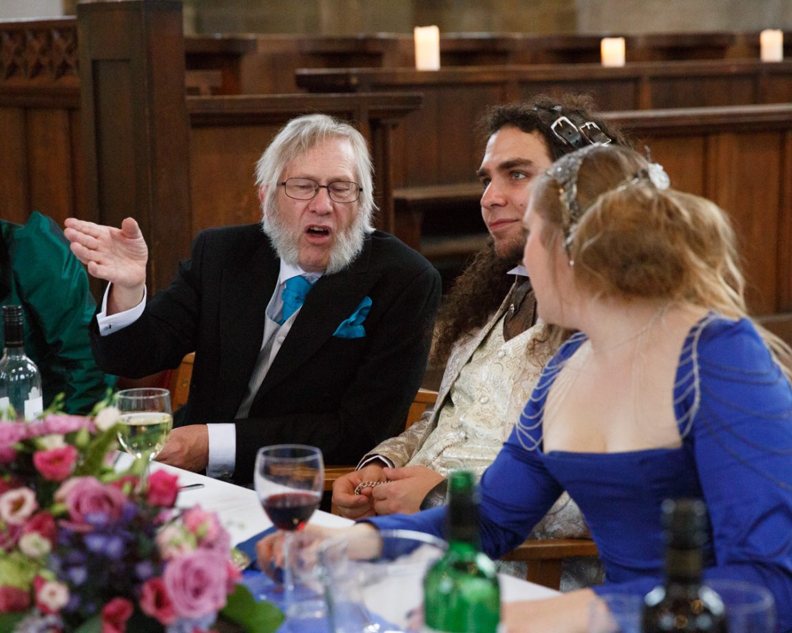 153 brides father chats to the couple left bank leeds wedding reception linsey and chris