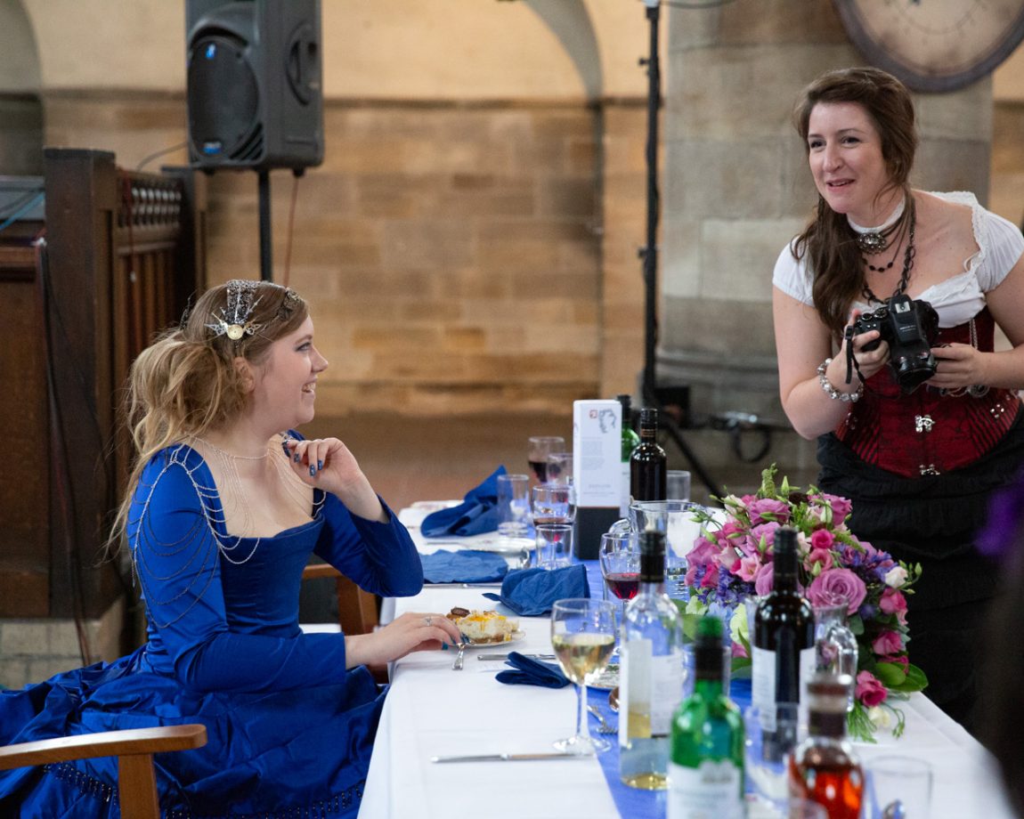 165 linsey full of happiness chats with a friend left bank leeds wedding reception linsey and chris