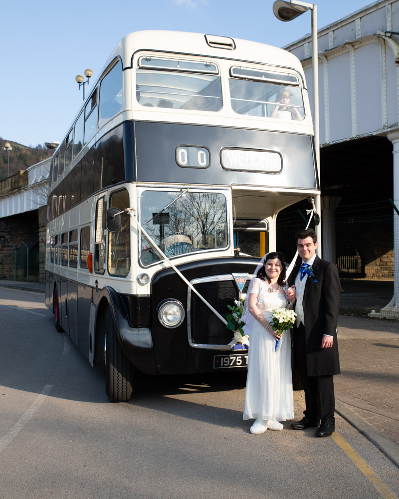 185 wedding bus couple guests claire tom