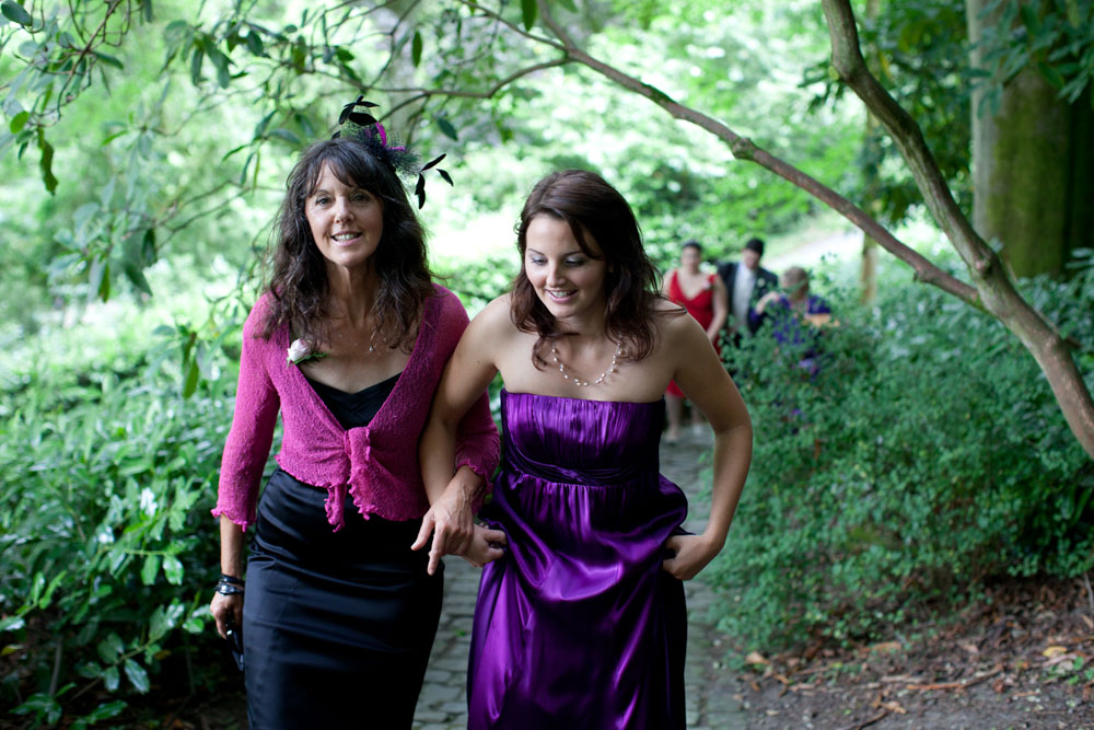 Natural colour wedding photography Yorkshire - the bridesmaid and her mom