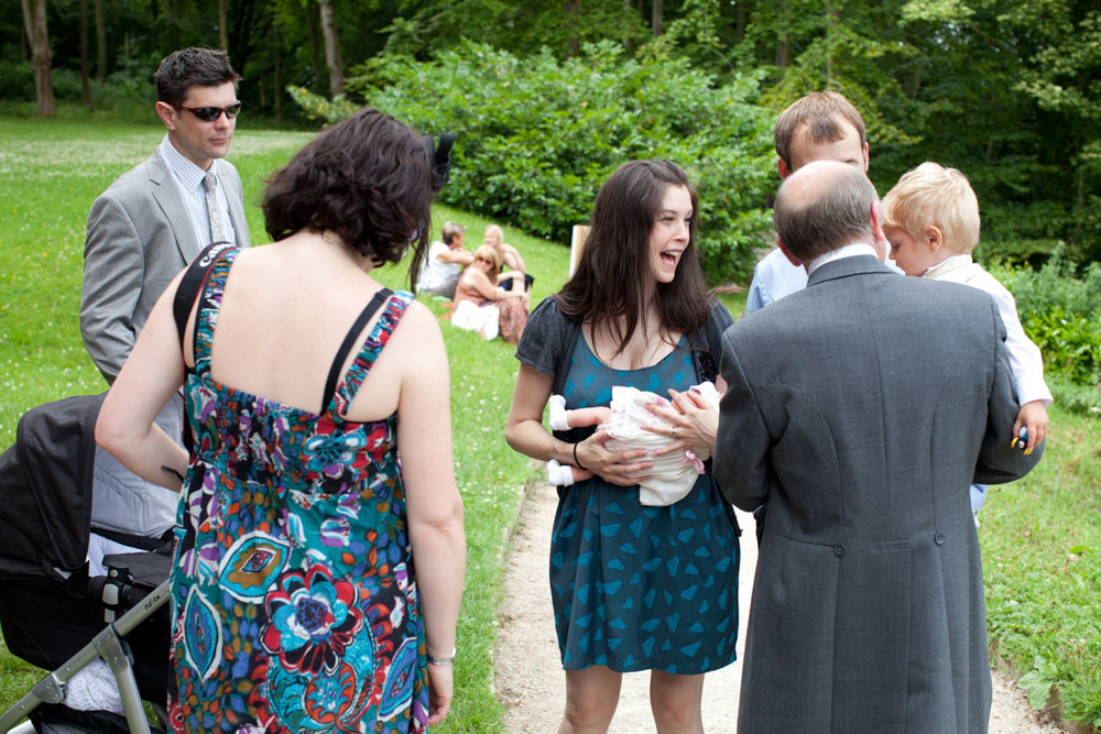 Guests greeting each other