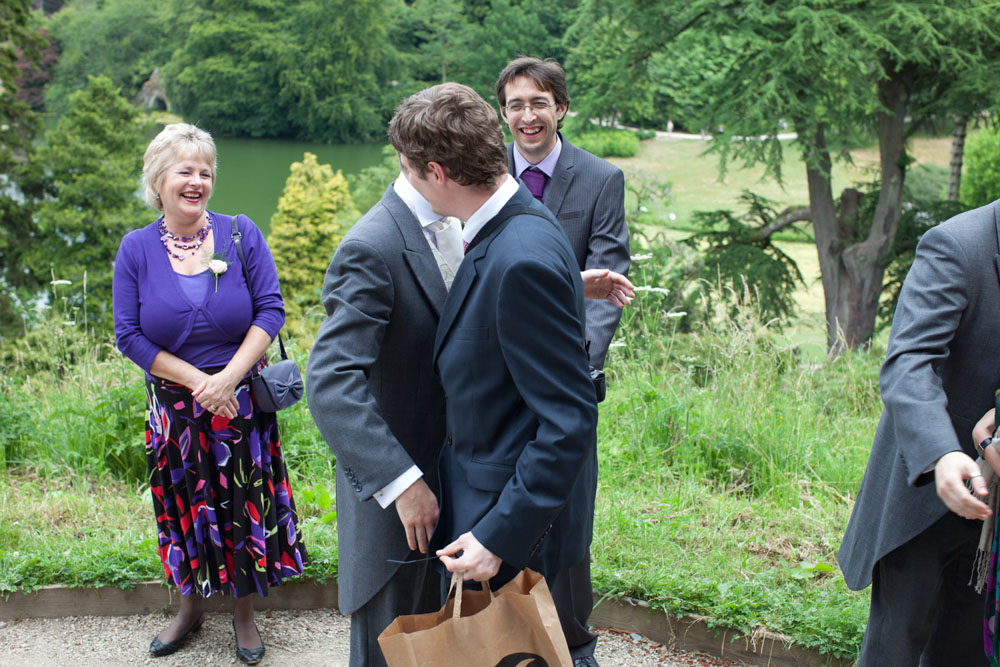 Guests mingling before the wedding ceremony