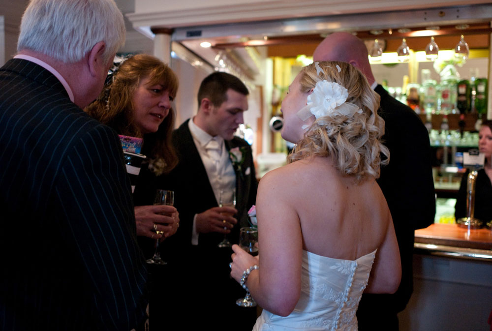 Bride chats with the groom's mom