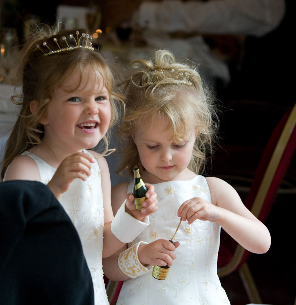 Bridesmaid grins at the camera