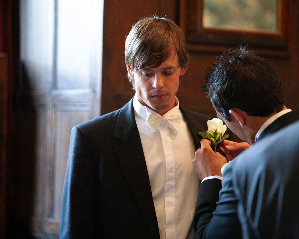 The Groom before the ceremony by wedding photographer Leeds Tim Christian Jones