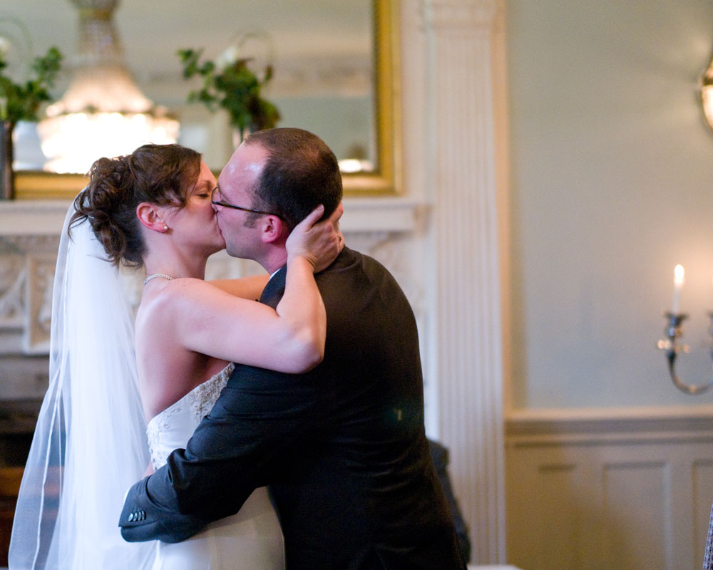 The first kiss by Leeds wedding photographer