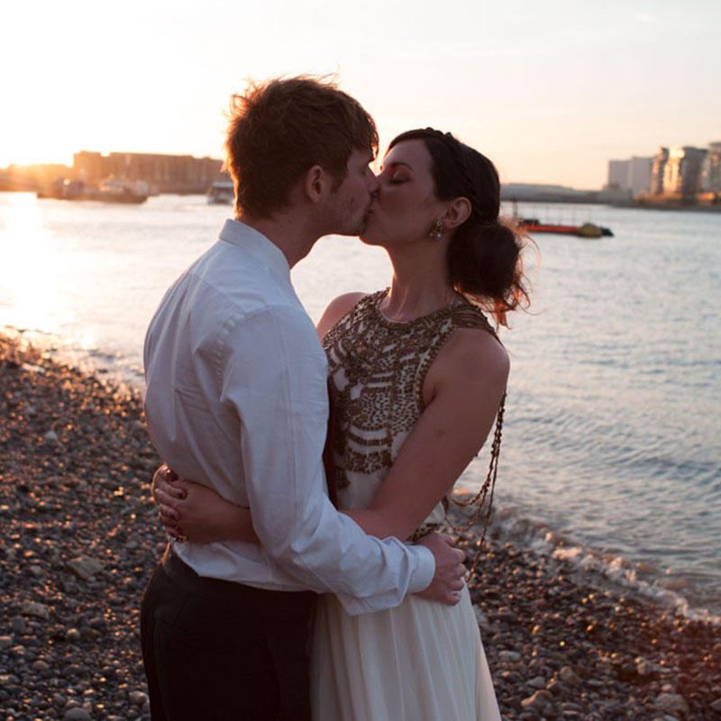 couple shot at dusk - wedding photography Leeds