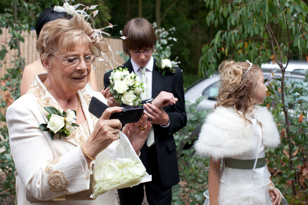 Bride's gran checks her make up