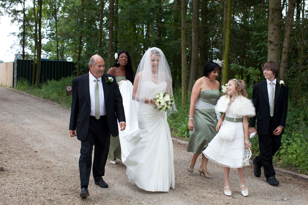 Bridal party make their way to the ceremony