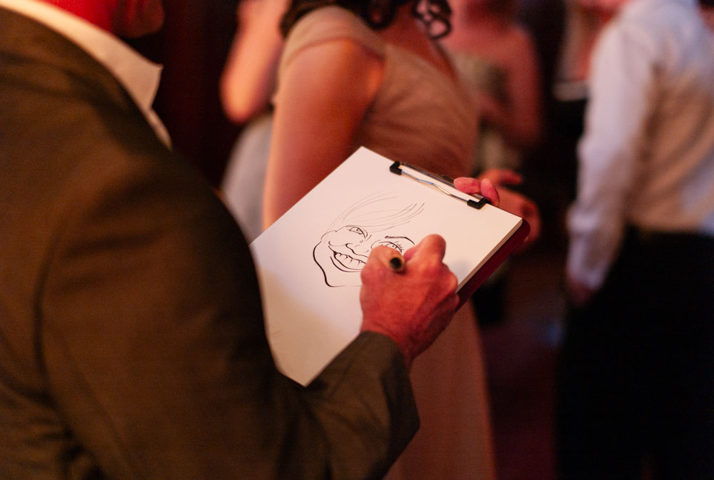 caricaturist at an Allerton Castle wedding