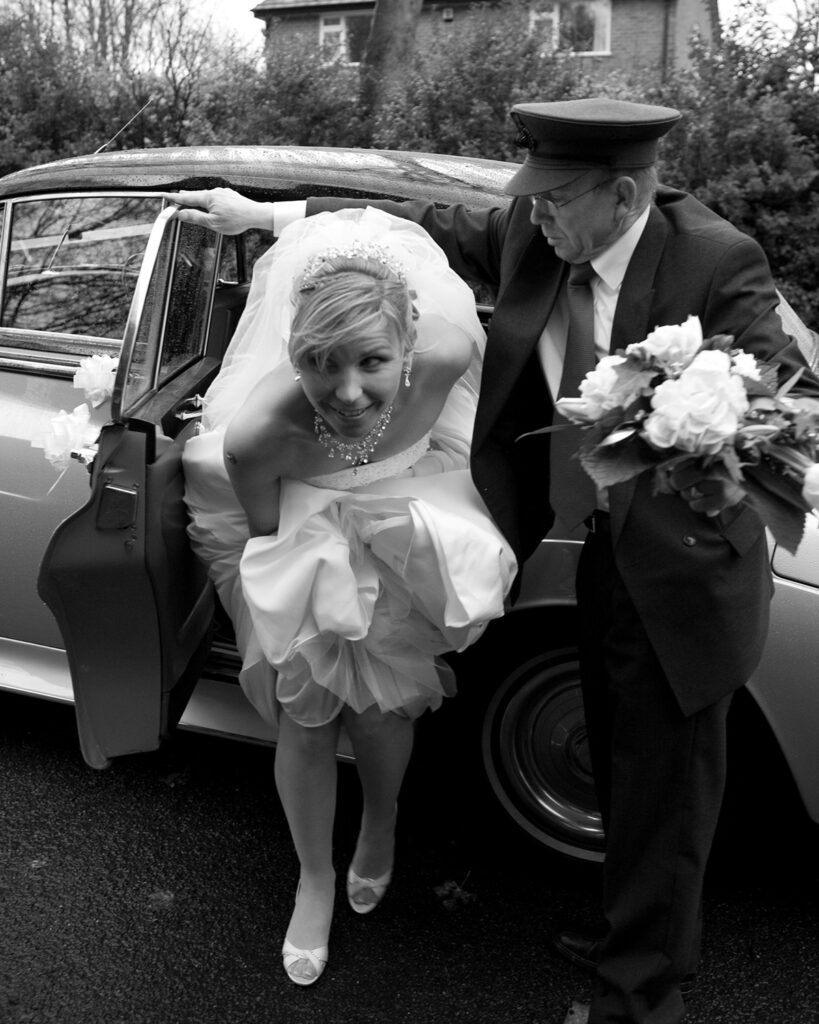 Bride braves the rain - Wedding Ceremony photography - Yorkshire wedding photographer