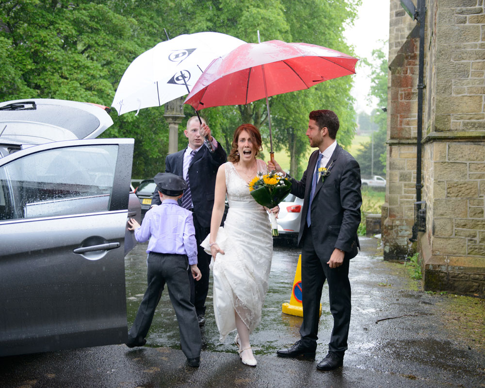 Scream about the weather - Wedding Ceremony photography Leeds and Yorkshire