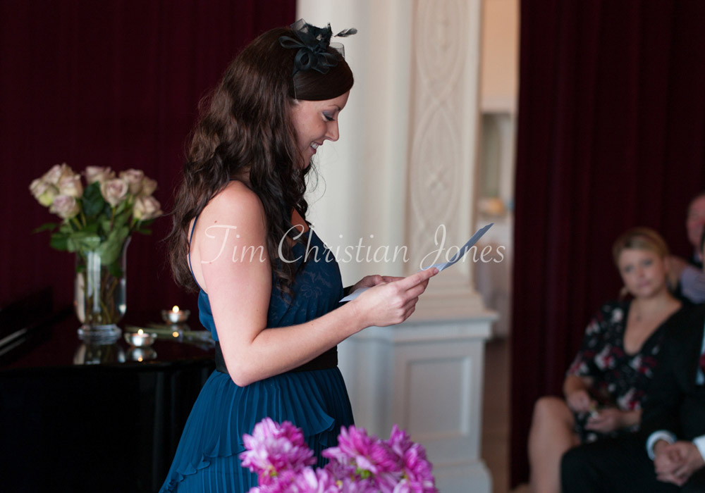 The second reading during the wedding ceremony
