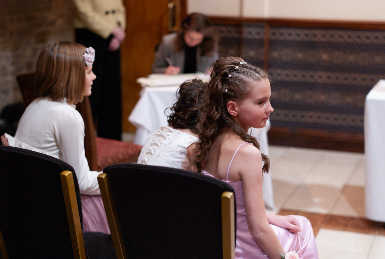 Daughter looking across the ceremony room